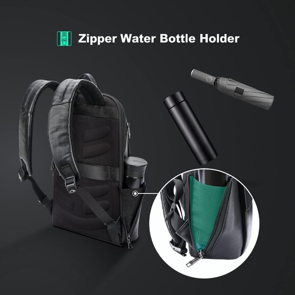 Men's Black 4 15-15.6 inch Business Professional Lightweight Backpack Charging - Picture 6 of 6